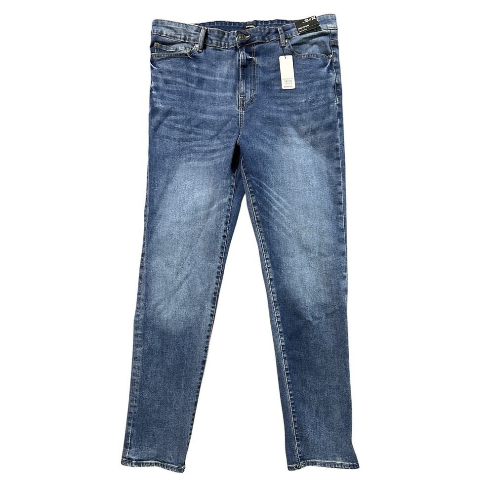 NWT Mens EXPRESS Sz 36 x 32 Athletic Slim Jeans Hyper Stretch Zip Fly NEW